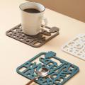 4pcs Creative Insulation Placemat Silicone Anti-slip Coaster Pad, A