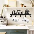 Coffee Mug Holder (5 Hooks), Coffee Bar Decor Sign,for Coffee Mug