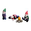 4pcs Fairy Garden Gnomes Miniature Ornaments Set for Flower Pot Decor