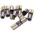 8pcs Canbus Car Bulb Free Error Ba9s T4w H6w Led White 4014 24smd