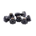 M6 X 25mm Female Thread Plastic Star Head Clamping Knob Black 8pcs