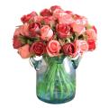 12pcs/lots Rose Flowers Wedding Bouquet Rose Silk(pink)