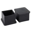 30pcs 30x30mm Square Rubber Desk Chair Leg Foot Cover Holder Black