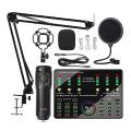 Bm 800 Microphone with Dj10 Sound Card for Pc Singing Gaming(black)