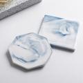 Marble Cork Coaster Ins Nordic Ceramic Anti-scalding Saucer Blue