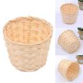 10pcs Artificial Flowers Basket Straw Handmade Rattan Bamboo Baskets