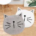 Cute Doormat for Kids - Microfiber Absorbent Mats - Cat Shape,gray
