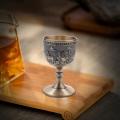 4x Wine Cup Small Goblet Household Copper Wine Glass Carving Pattern