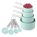 Cups and Spoons Set Of 8 Pcs,measure Cups with Stainless Steel Handle
