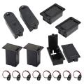 8 Pack 4 Types 9v Battery Holder Case Box with Cable Connector Buckle