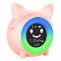 Alarm Clock for Kids Bedroom Children Sleep Training Clock Pink