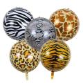 20pcs Animal Print Foil Balloon 22 Inch Wild 4d Round Helium Balloon