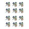 12 Pcs Starfish Napkin Rings,pearl Rhinestone Holders for Party,blue