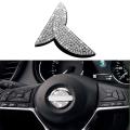 For Nissan Bling Car Steering Wheel Logo Diamond Crystal Sticker Ring