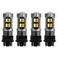 4x Car Led Light Bulb Canbus T25 3157 P27-7w Lamp White Amber A