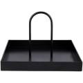Desktop Storage Tray Plastic Square Jewelry Trays with Handle,a
