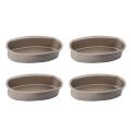 4pcs Oval Shape Non-stick Baking Tray Cake Moulds Bread Loaf(gold)
