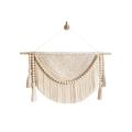 Macrame Wall Tapestry with Wood Beads and Tassels Home Decoration