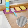 Silicone Organizer Tray, Soap and Sponge Holder for Kitchen(yellow)