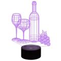 3d Wine Cup Bottle Night Lights Lamp,birthday Xmas Gifts for Kids