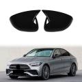 Glossy Black Ox Horn Rearview Mirror Cover for Benz S C Class W223