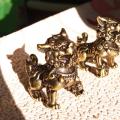 1 Pair Desktop Ornaments Lucky Brass Lion Statue Feng Shui Decoration