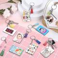 250 Pcs Sublimation Blanks Keychain 2.4in Double Side Keychain, A