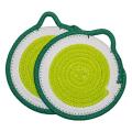2pcs Round Placemats, Fruit-shaped Insulation Mats, Table(green)