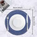 Round Braided Placemats for Dining Table Non-slip Kitchen Table Mats