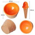 6pcs Ice Cream Bowl Set Different Color Ice Cream Spoon Children Bowl