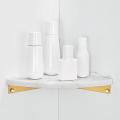 1pcs Marble Aluminum Triple-cornered Shelf Bathroom Shelf White
