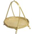 Bamboo Weaving Straw Baskets Fruit Bread Food Storage -single Layer