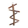 Bird Perch Natural Wood Bark Rotating Ladder Parrot Cage Stand Toy
