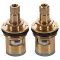 2 Pcs 1/2 Inch 20 Teeth Ceramic Disc Turn Valve Replacement Hot Cold