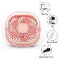 3 Speeds Portable Table Fan, Small Cooling Fan By Usb Plug Pink