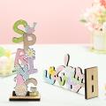 2pcs Hello Spring Easter Letter Wooden Ornaments Home Decoration