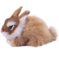 15cm Realistic Cute Plush Rabbits Fur Lifelike Animal Easter(khaki)