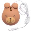 1000 Dpi Wired Optical Gaming Mouse Cute Bear Animal Brown Plastic
