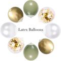 1set Balloons Eucalyptus Pearl Olive Green Birthday Party Decorations