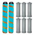 2pcs Roller Brush with 6pcs Hepa Filter for Tineco A10/a11 Hero -blue