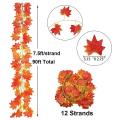 12 Strands Fall Maple Leaves Artificial Maple Vines Garland