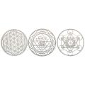 3pcs/set Sacred Geomtry Wall Art Set Wooden Wall Art, Sacred Geometry