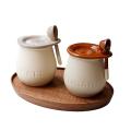 Jap Ceramic Storage Jars with Lid Retro Decorative Sugar Jar Kitchen