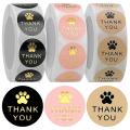 1500 Pcs Round Paws Print Labels Stickers, for Sealing and Decoration