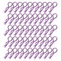 50-pack Body Clips Bent Springy R Pins for 1/8 Scale Rc Cars Purple