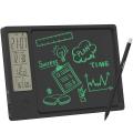 Lcd Alarm Clock with Writing Tablet Thermometer with Erase(black)