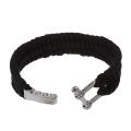 7 Strand Survival Military Weave Bracelet Cord Buckle - Black