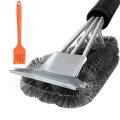 Grill Brush, Cleaning Brush with Scraper, Stainless Steel Bristles