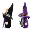 Halloween Broomstick Top Hat Witch Dwarf Gnome Doll Elf Home Decor 1