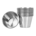 1 Pack Of 10 - Stainless Steel Condiment Sauce Cups Spices Pots Bowls